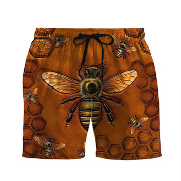 Gearhuman 3D Bee Beach Short ZZ0706211 Men Shorts S 