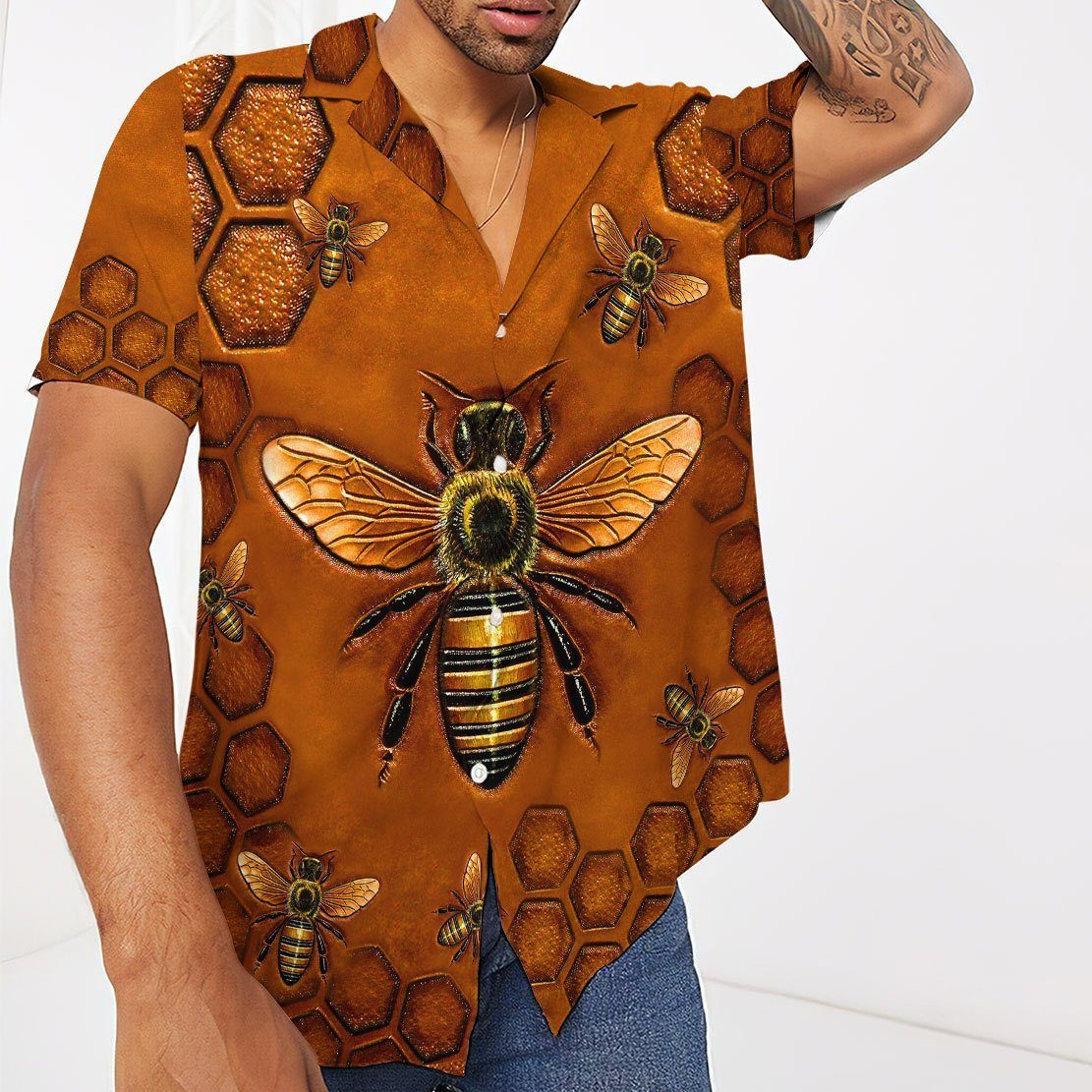 Gearhuman 3D Bee Hawaii Shirt ZZ0306211 Hawai Shirt 