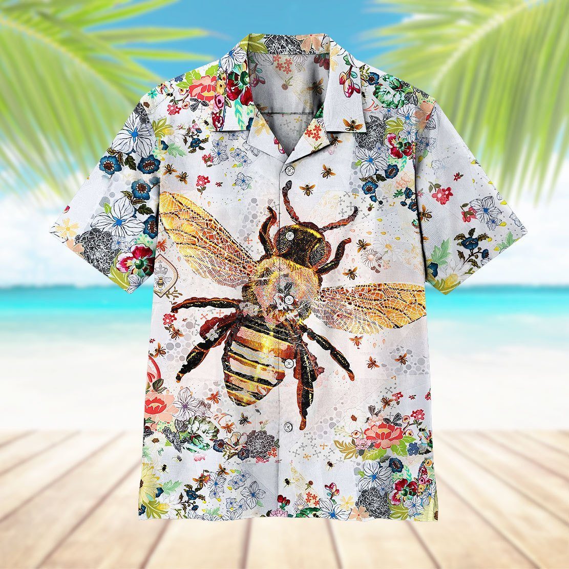 Gearhuman 3D Bee Hawaii Shirt ZZ0406211 Hawai Shirt 