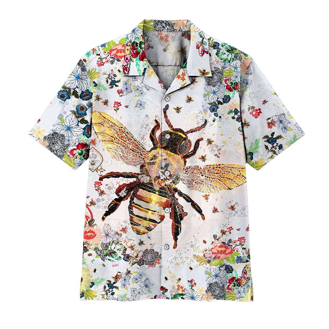 Gearhuman 3D Bee Hawaii Shirt ZZ0406211 Hawai Shirt Short Sleeve Shirt S 