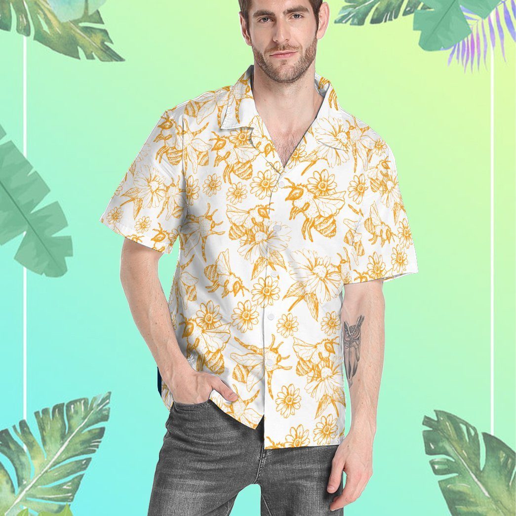 Gearhuman 3D Bees Hawaii Shirt ZK03062112 Hawai Shirt 