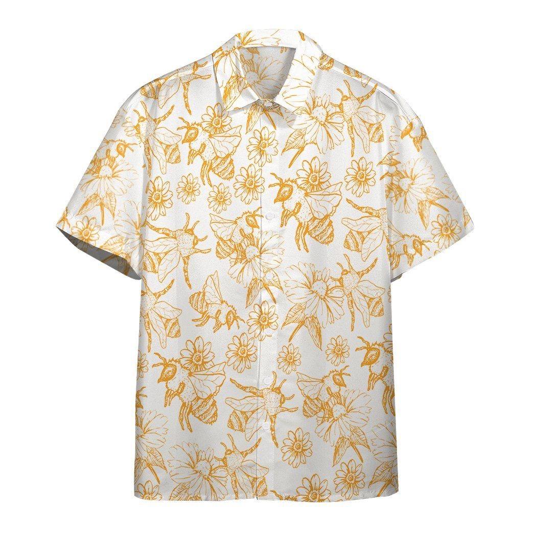 Gearhuman 3D Bees Hawaii Shirt ZK03062112 Hawai Shirt Short Sleeve Shirt S 