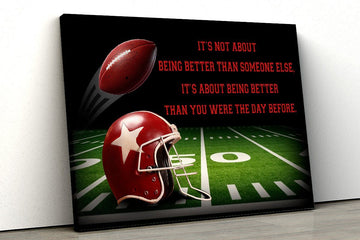 Gearhumans 3D Being Better America Football Custom Canvas