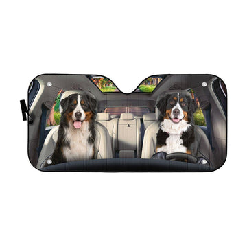 Gearhumans 3D Bernese Mountain Dog Auto Car Sunshade