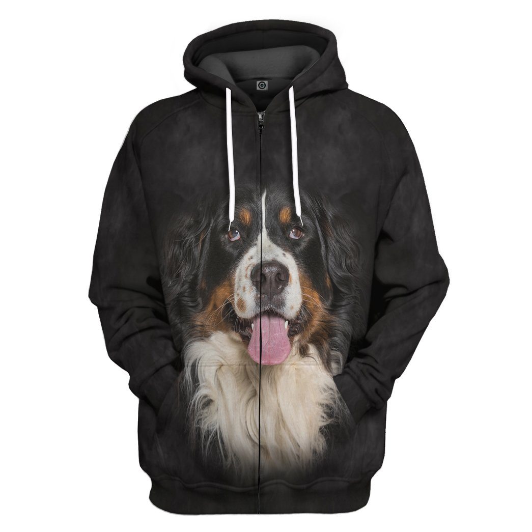 Gearhuman 3D Bernese Mountain Dog Tshirt Hoodie Apparel GV05036 3D Apparel Zip Hoodie S