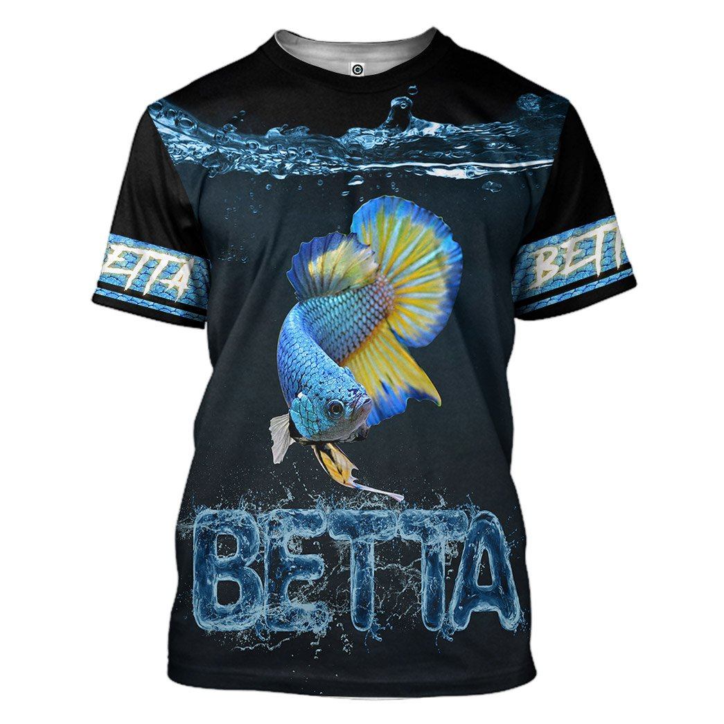 Gearhuman 3D Betta Lovers Custom Tshirt Hoodie Apparel GV171112 3D Apparel T-Shirt S 