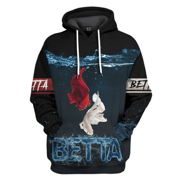 Gearhuman 3D Betta Loving Custom Tshirt Hoodie Apparel GV171114 3D Apparel Hoodie S 