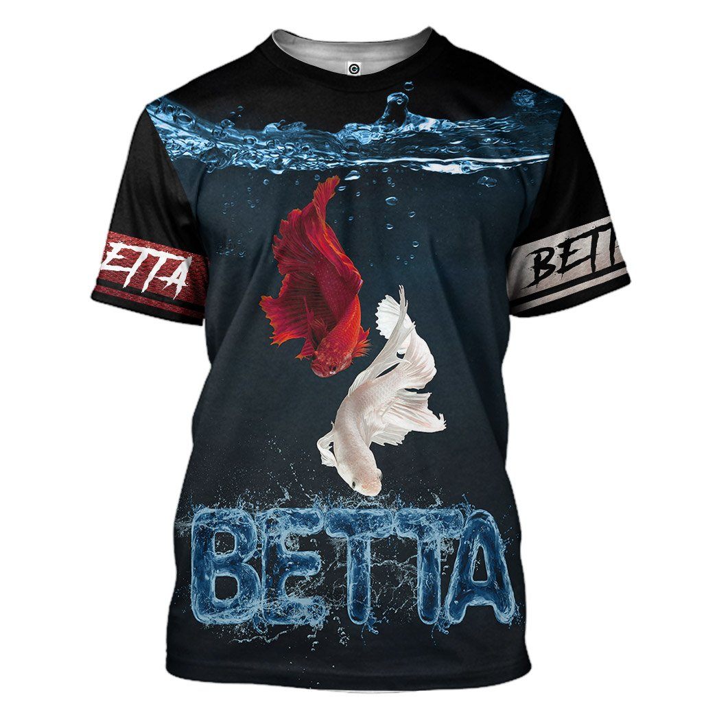 Gearhuman 3D Betta Loving Custom Tshirt Hoodie Apparel GV171114 3D Apparel T-Shirt S 