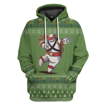 Gearhuman 3D Big Ninja 6 Ugly Christmas Sweater Custom Tshirt Hoodie Apparel GV02114 3D Apparel Hoodie S 
