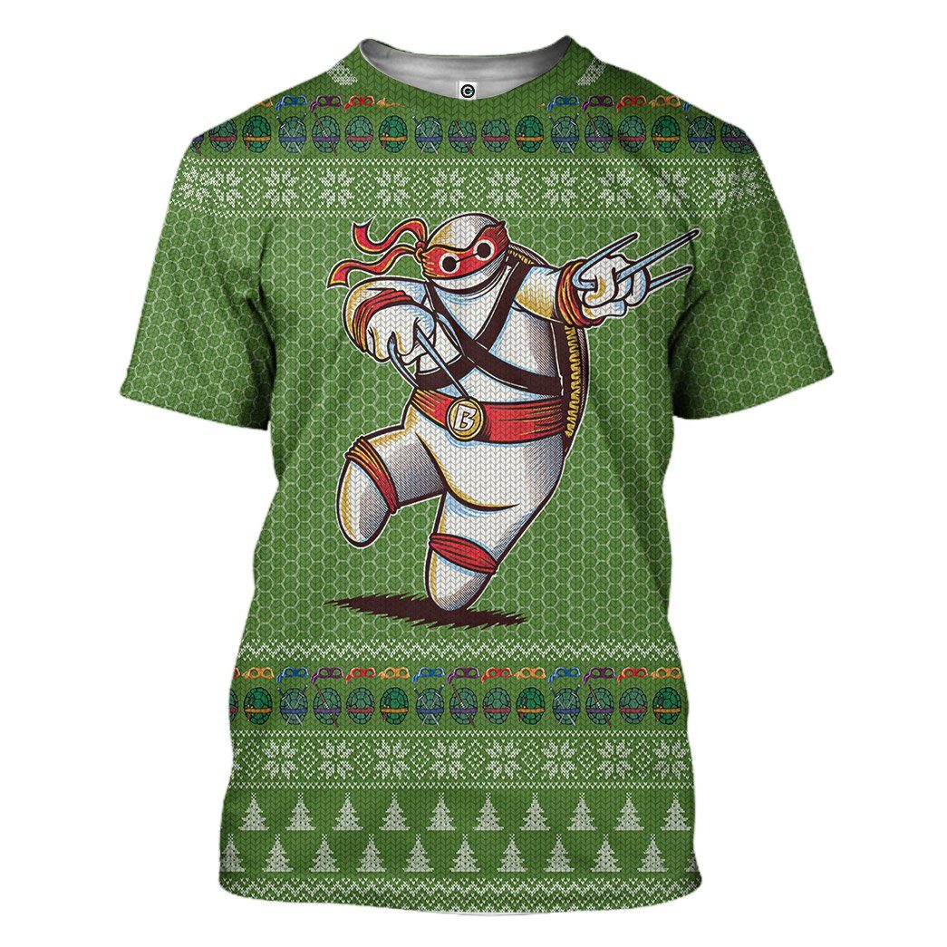 Gearhuman 3D Big Ninja 6 Ugly Christmas Sweater Custom Tshirt Hoodie Apparel GV02114 3D Apparel T-Shirt S 