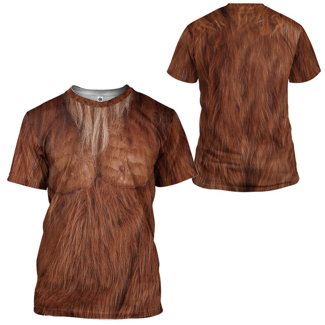 Gearhuman 3D Bigfoot Costume Tshirt Hoodie Apparel GL23111 3D Apparel 