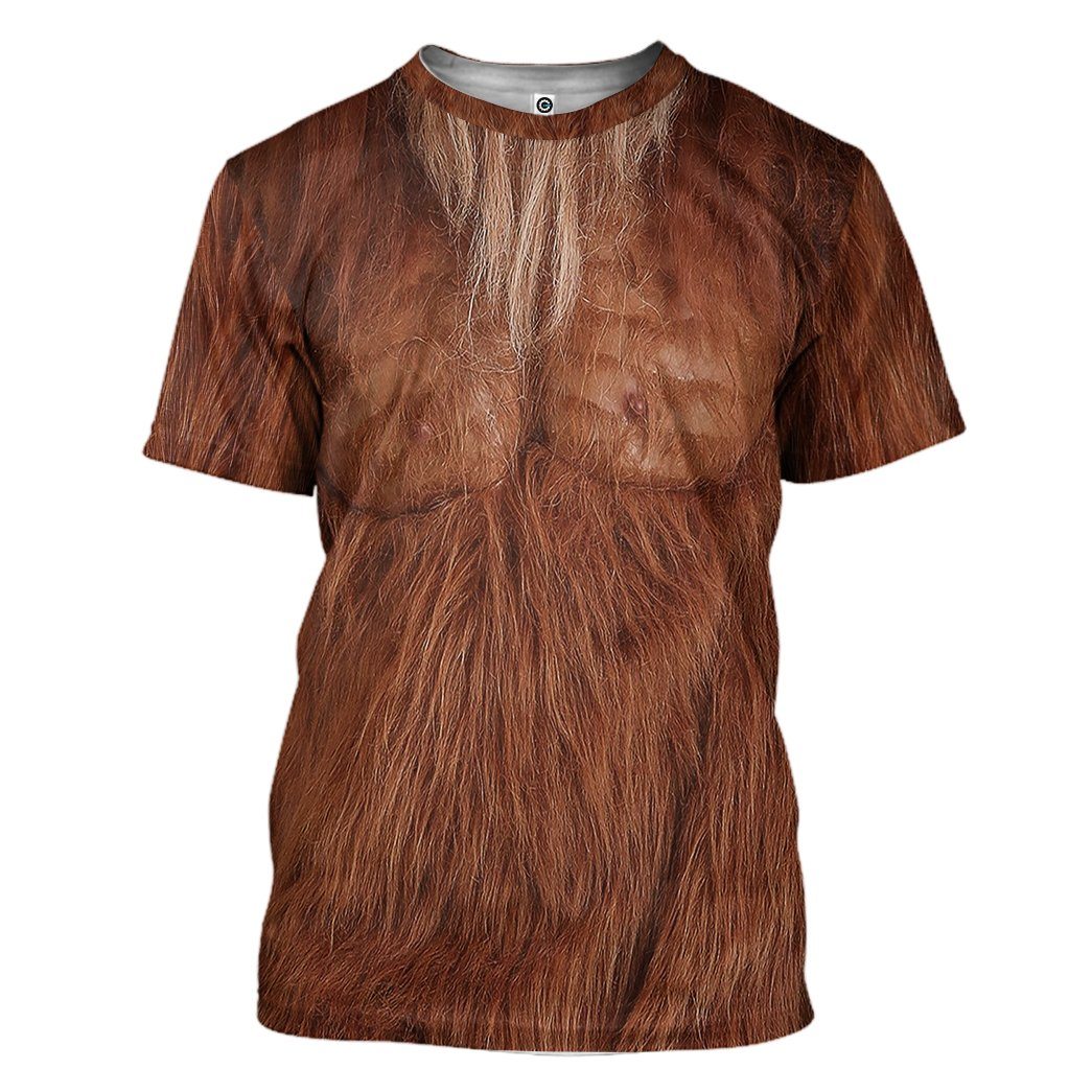 Gearhuman 3D Bigfoot Costume Tshirt Hoodie Apparel GL23111 3D Apparel T-Shirt S 