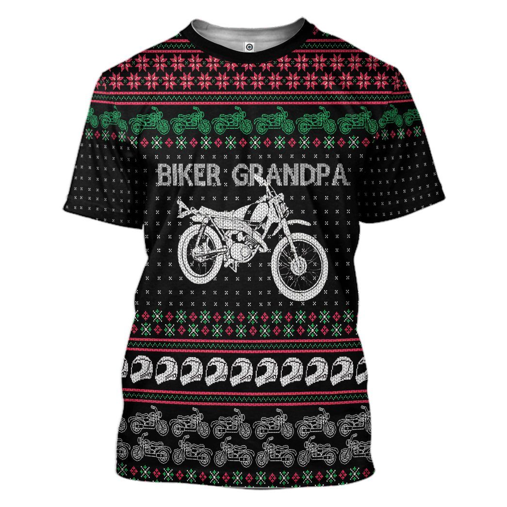 Gearhuman 3D Biker Grandpa Braaap Ugly Christmas Sweater Tshirt Hoodie Apparel GV281010 3D Apparel T-Shirt S 