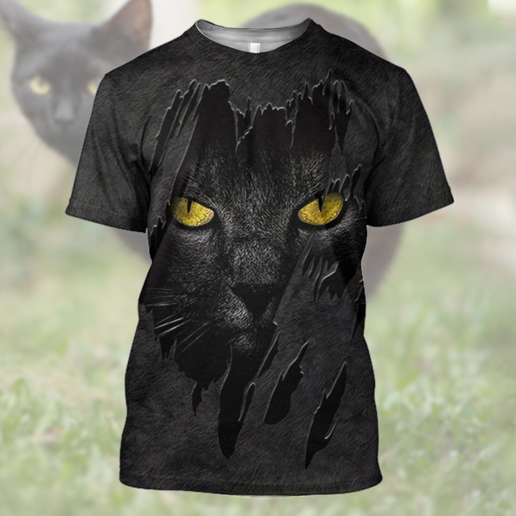 Gearhuman 3D Black Cat Fleece Tshirt Hoodie Apparel ZZ0807211 3D Apparel 