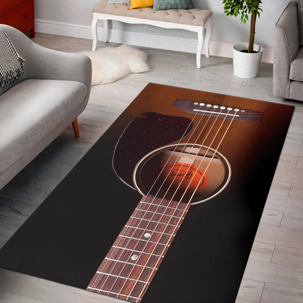 Gearhuman 3D Black Guitar Carpet GK260113 Square Carpet