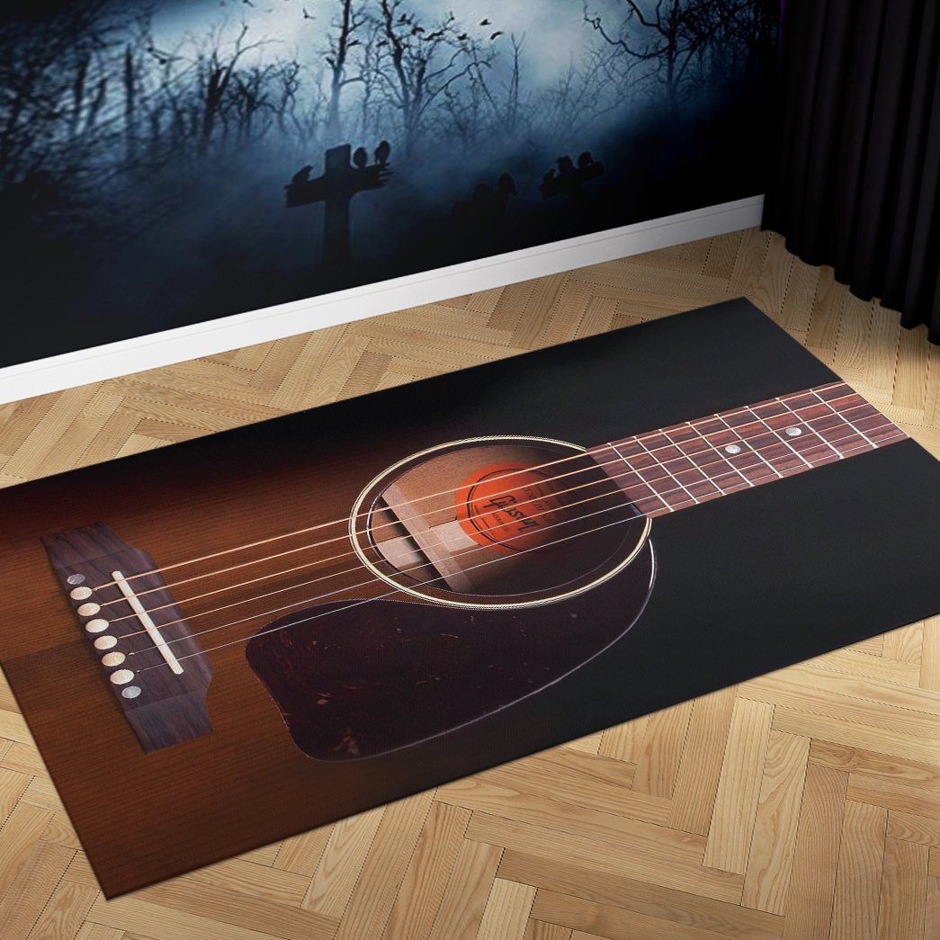 Gearhuman 3D Black Guitar Carpet GK260113 Square Carpet