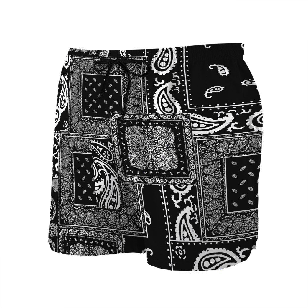 Gearhuman 3D Black Multiple Paisley Bandanas Shorts ZK3105214 Men Shorts 