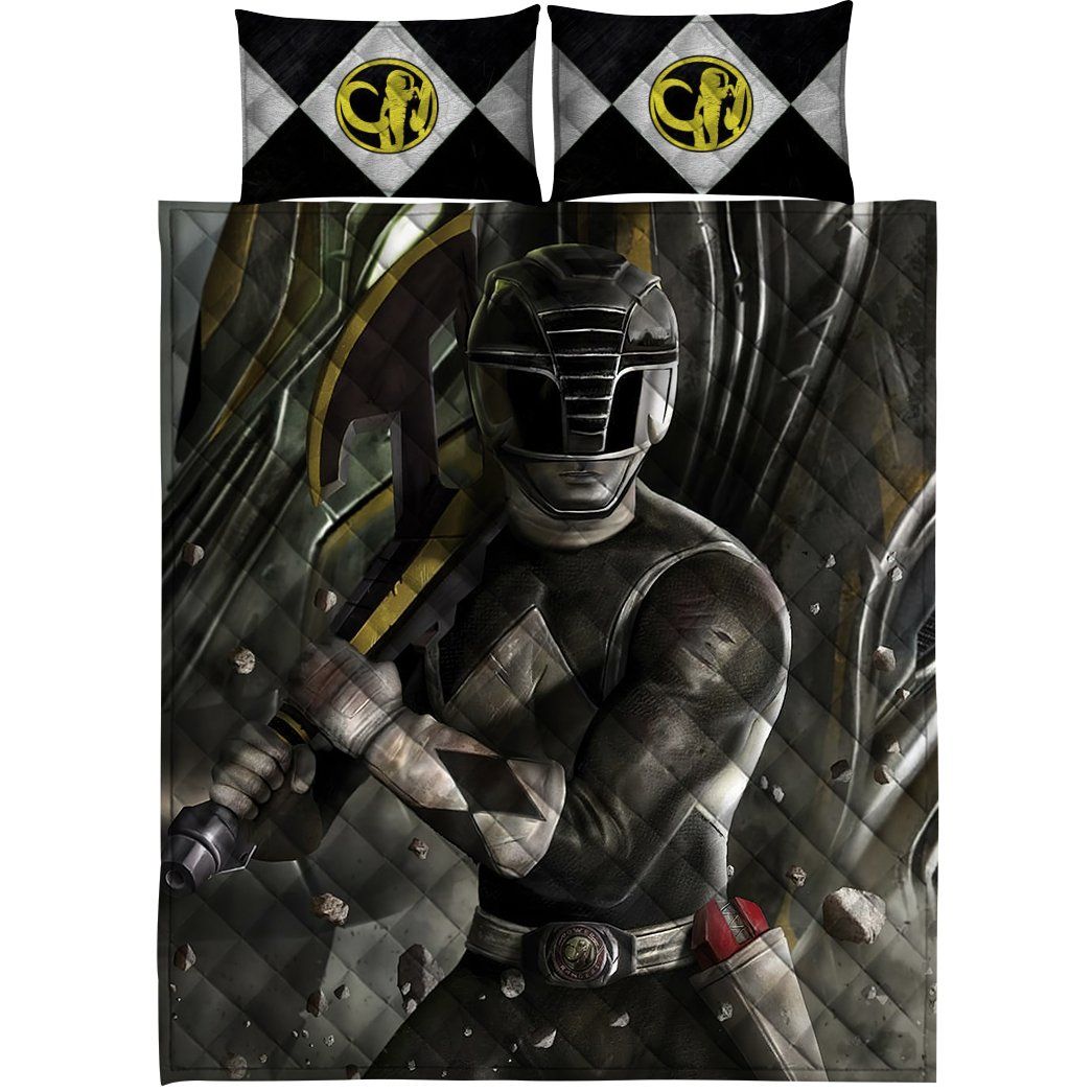 Gearhuman 3D Black Power Ranger Custom Quilt Set GW13015 Quilt Set Quilt Set Twin 