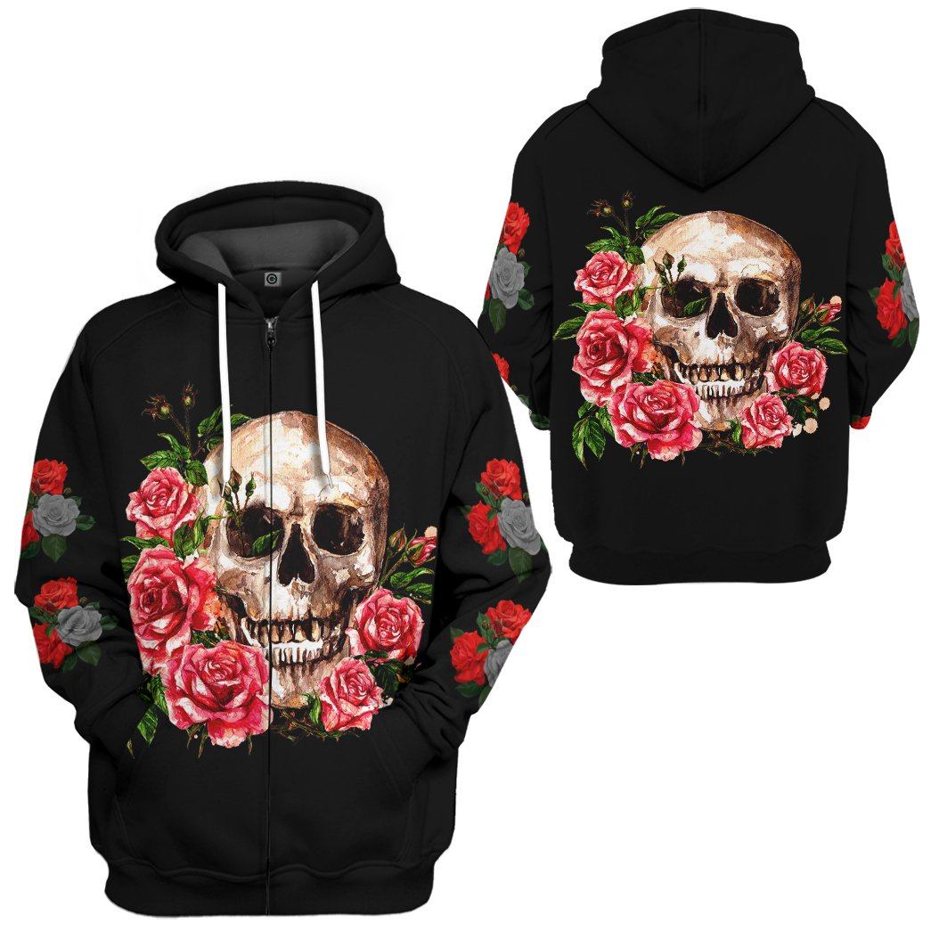 Skull rose hoodie sale