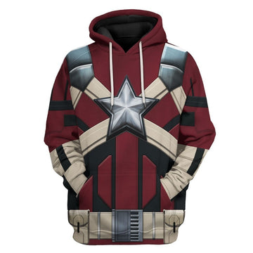 Gearhumans 3D Black Widow Red Guardian Custom Tshirt Hoodie Apparel