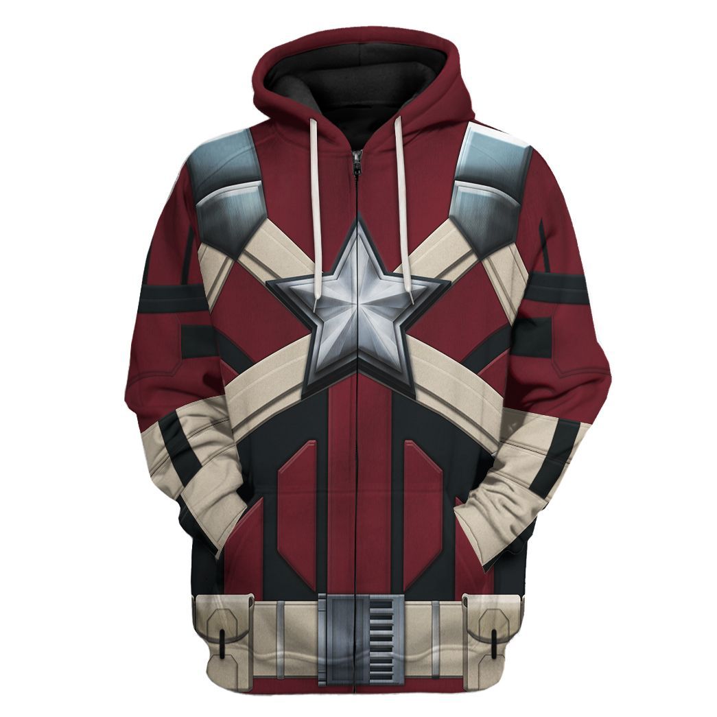 Gearhuman 3D Black Widow Red Guardian Custom Tshirt Hoodie Apparel CW17124 3D Apparel Zip Hoodie S 