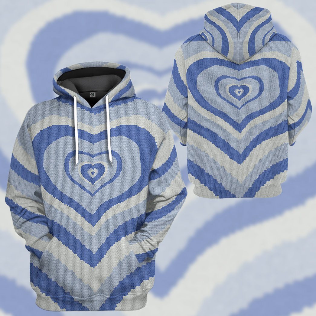 GearHuman 3D Blue Heart Wave Custom Sweater GR11011 3D Apparel 