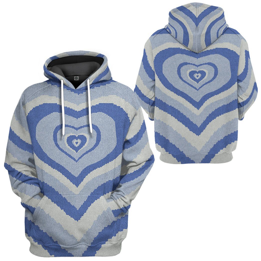 GearHuman 3D Blue Heart Wave Custom Sweater GR11011 3D Apparel 
