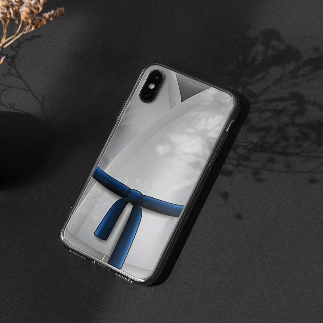 Gearhuman 3D Blue Karate Belt Phone Case ZK1706215 Glass Phone Case 