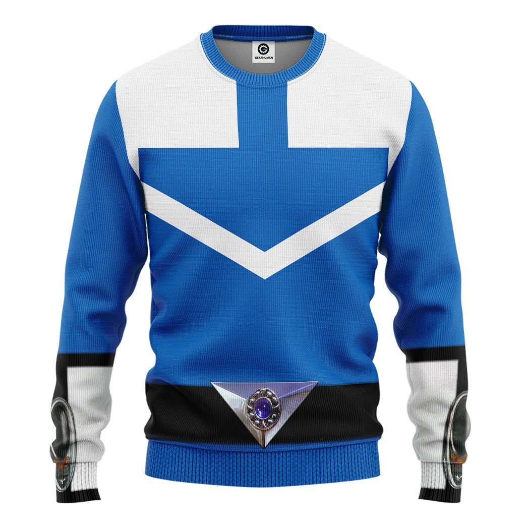 Gearhuman 3D Blue Power Rangers Time Force Tshirt Hoodie Apparel GB15015 3D Apparel Long Sleeve S 