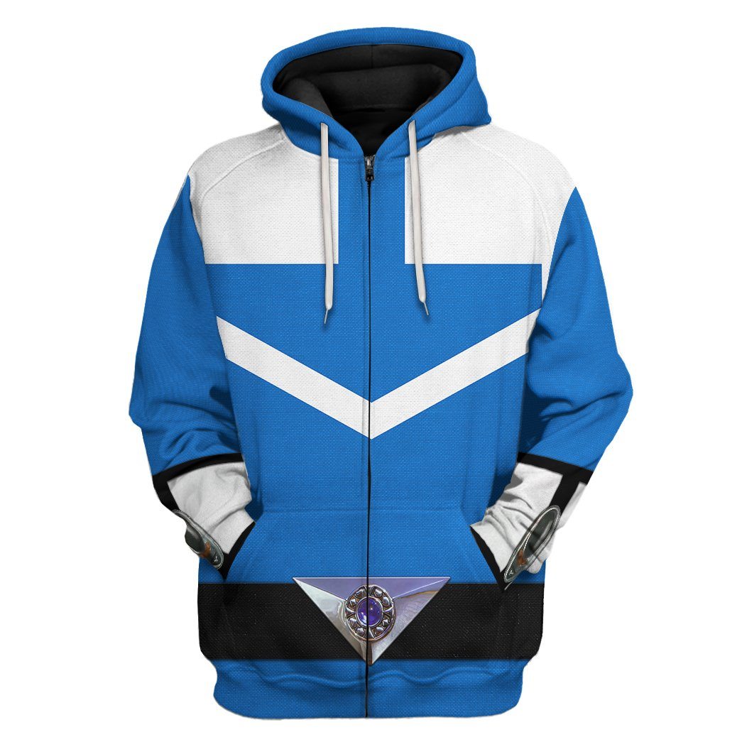 Gearhuman 3D Blue Power Rangers Time Force Tshirt Hoodie Apparel GB15015 3D Apparel Zip Hoodie S 