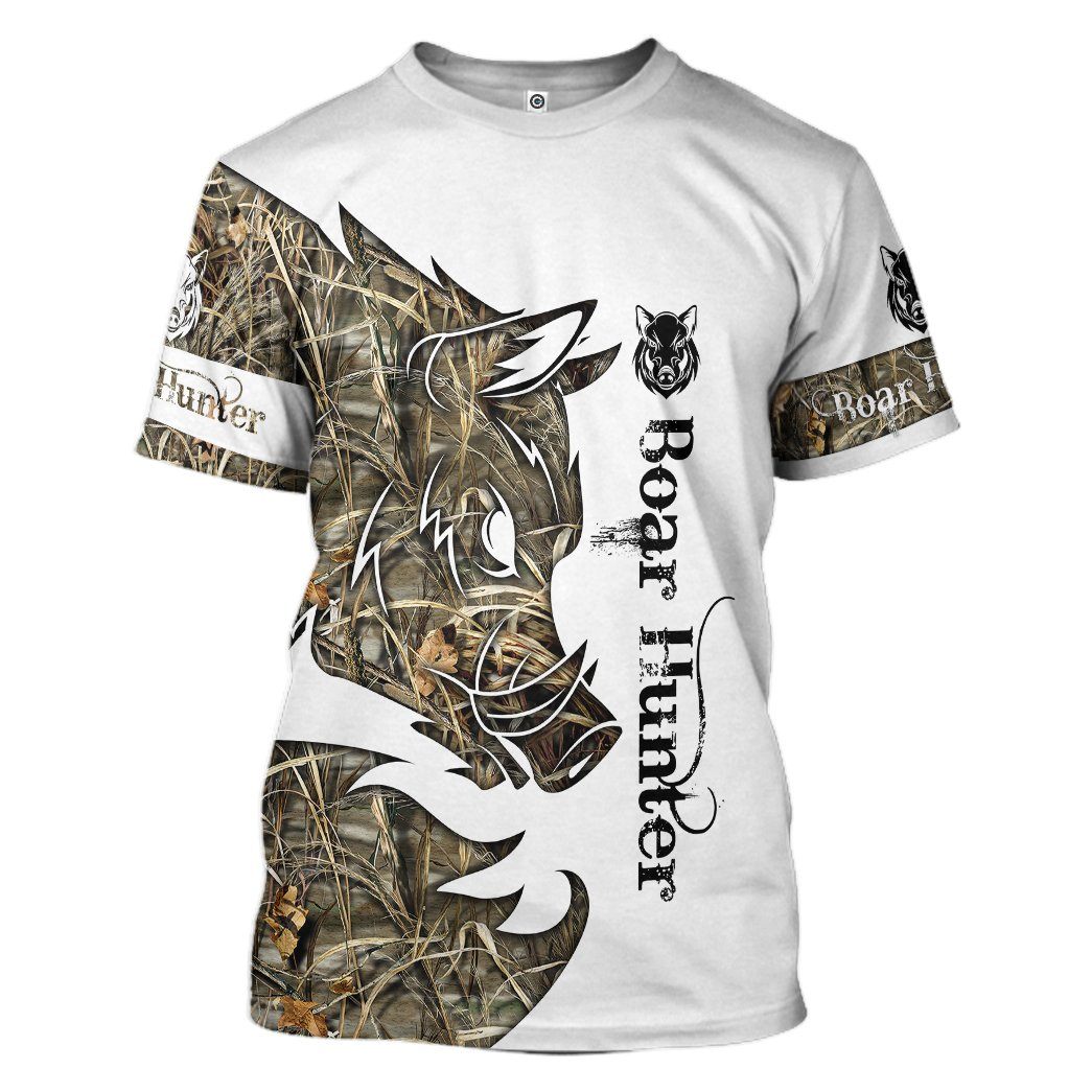 Gearhuman 3D Boar Hunter Custom Tshirt Hoodie Apparel GVC08112 3D Apparel T-Shirt S 
