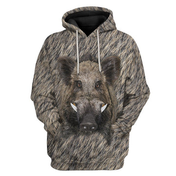 Gearhumans 3D Boar Hunter Front And Back Custom Tshirt Hoodie Apparel