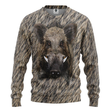 Gearhumans 3D Boar Hunter Front And Back Custom Tshirt Hoodie Apparel