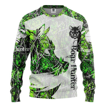 Gearhumans 3D Boar Hunter Green Custom Tshirt Hoodie Apparel