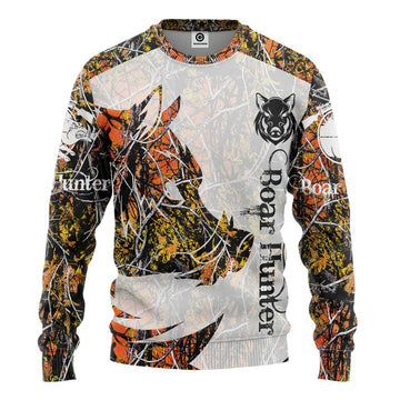 Gearhumans 3D Boar Hunter Orange Custom Tshirt Hoodie Apparel