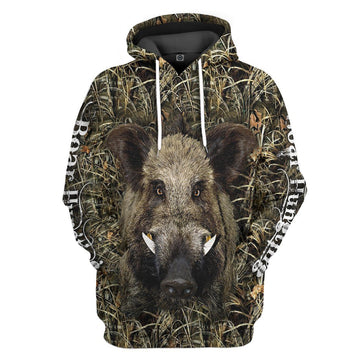 Gearhuman 3D Boar Hunting Custom Tshirt Hoodie Apparel GB05118 3D Apparel Hoodie S 