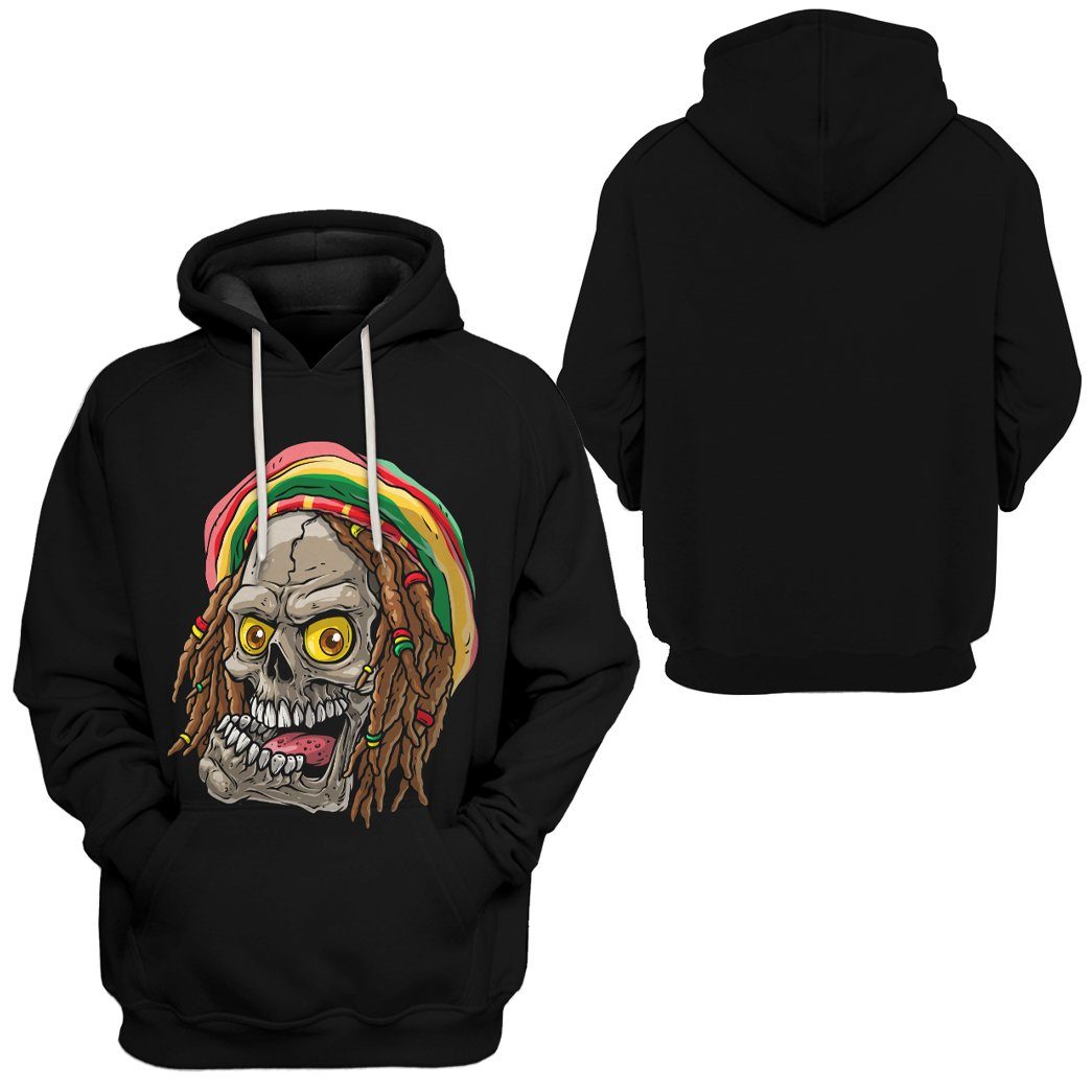 Gearhuman 3D Bob Marley Skull 1 Hoodie Apparel GQ21091 3D Apparel 