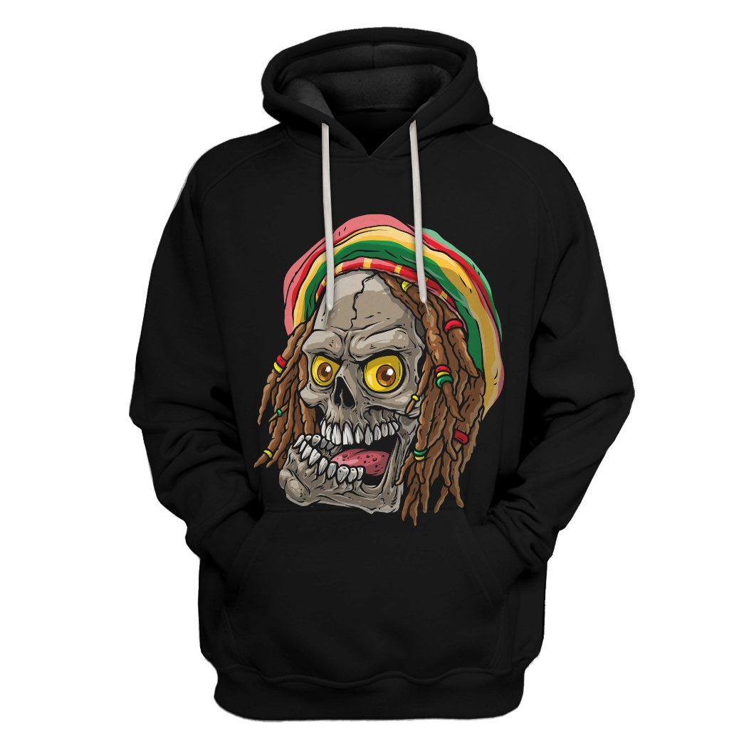Gearhuman 3D Bob Marley Skull 1 Hoodie Apparel GQ21091 3D Apparel Hoodie S 