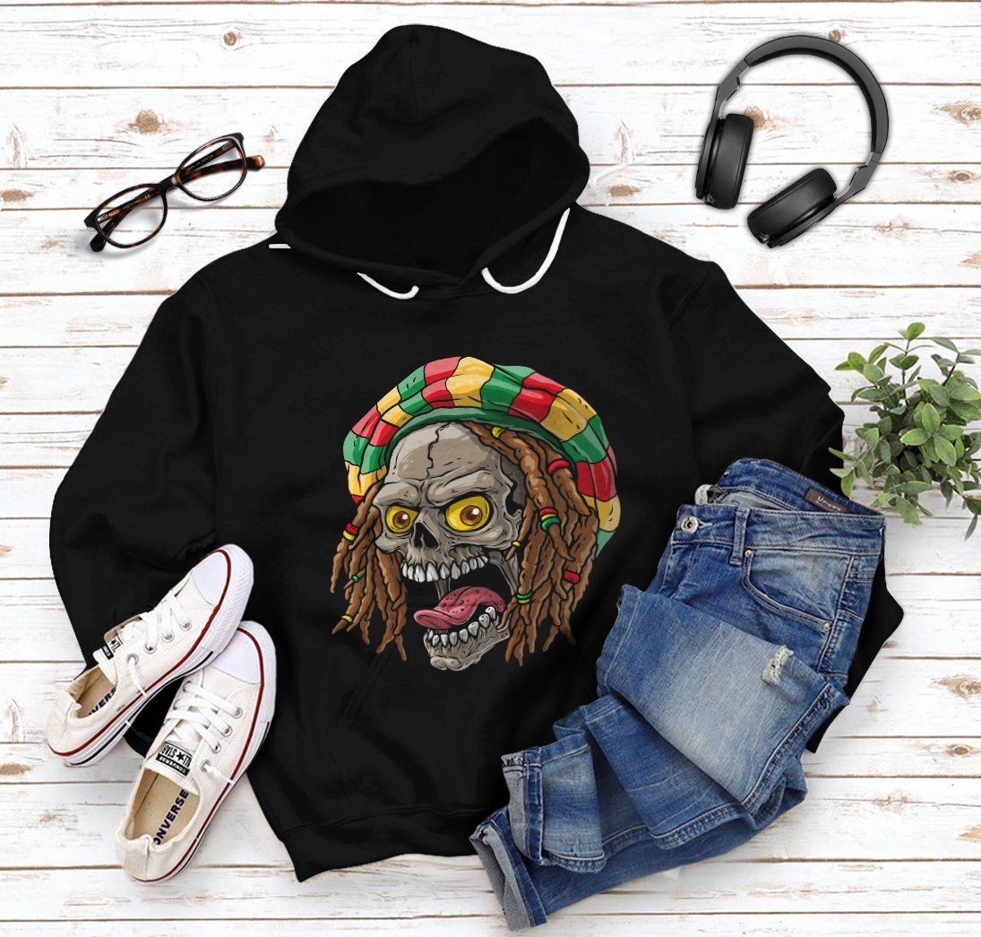 Gearhuman 3D Bob Marley Skull 3 Hoodie Apparel GQ21093 3D Apparel 