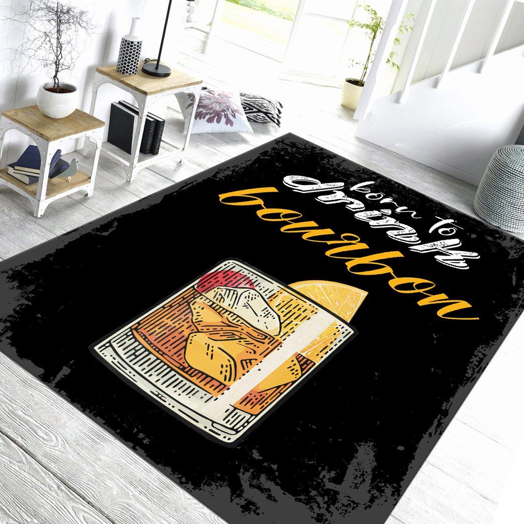GearHuman 3D Born To Drink Bourbon Custom Carpet GR28126 Square Carpet 