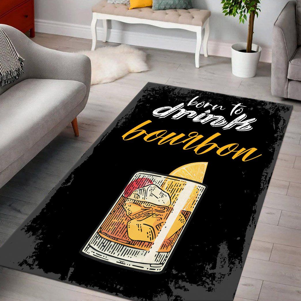 GearHuman 3D Born To Drink Bourbon Custom Carpet GR28126 Square Carpet 