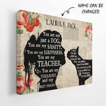 Gearhumans 3D Boston Terrier My Best Friend Custom Name Canvas