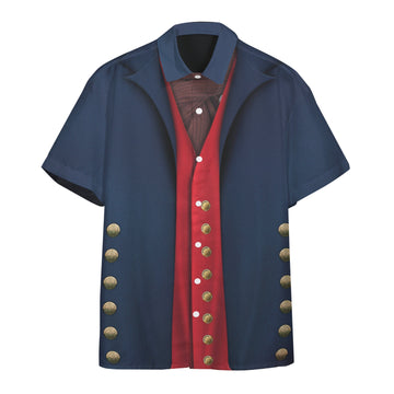 Gearhumans 3D Bosuns Mate 1806 Napoleonic Wars British Navy Custom Short Sleeve Shirt