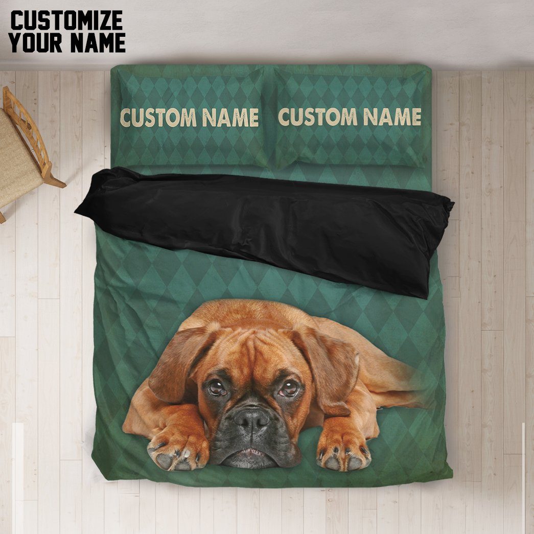 Gearhuman 3D Boxer Dog Custom Name Bedding Set GW28016 Bedding Set