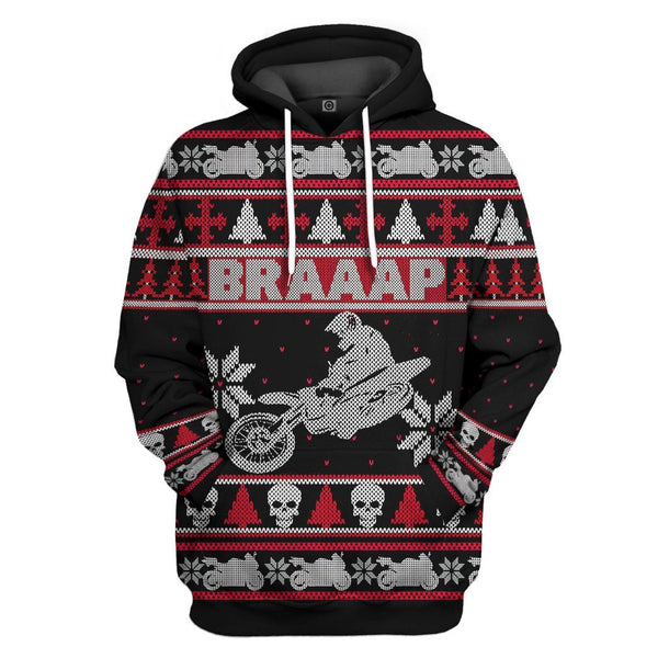 Ugly christmas sweater biker sales
