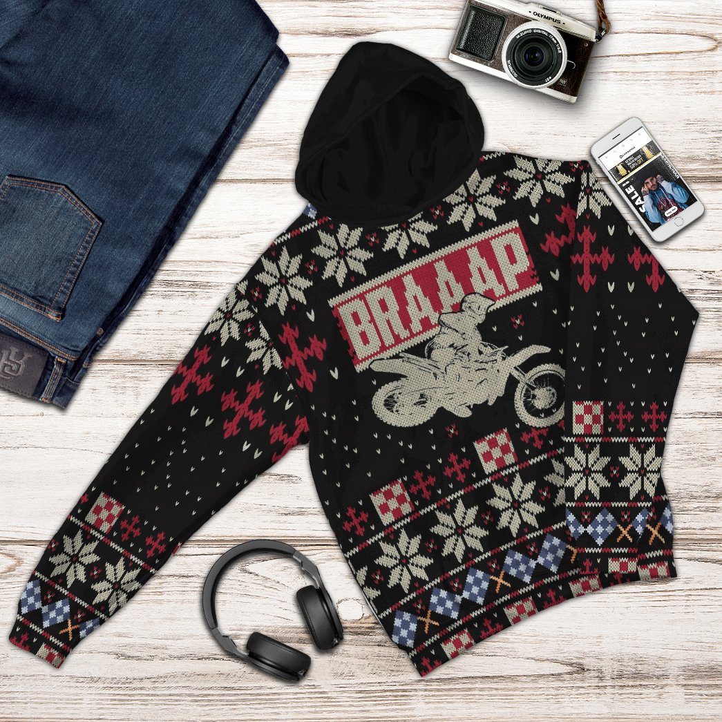 Gearhumans 3D Braaap Ugly Christmas Sweater Tshirt Hoodie Apparel