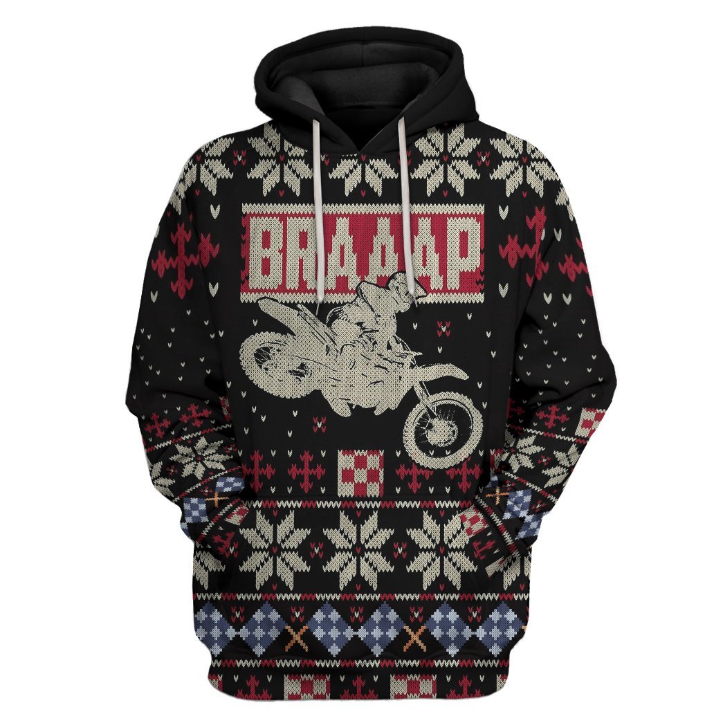 Gearhuman 3D Braaap Ugly Christmas Sweater Tshirt Hoodie Apparel GV28107 3D Apparel Hoodie S 