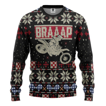 Gearhumans 3D Braaap Ugly Christmas Sweater Tshirt Hoodie Apparel
