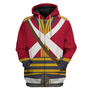 Gearhumans 3D British 2nd Heavy Dragoon Custom Hoodie Apparel