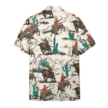 Gearhuman 3D Bull Riding Hawaii Shirt ZK2506219 Short Sleeve Shirt 